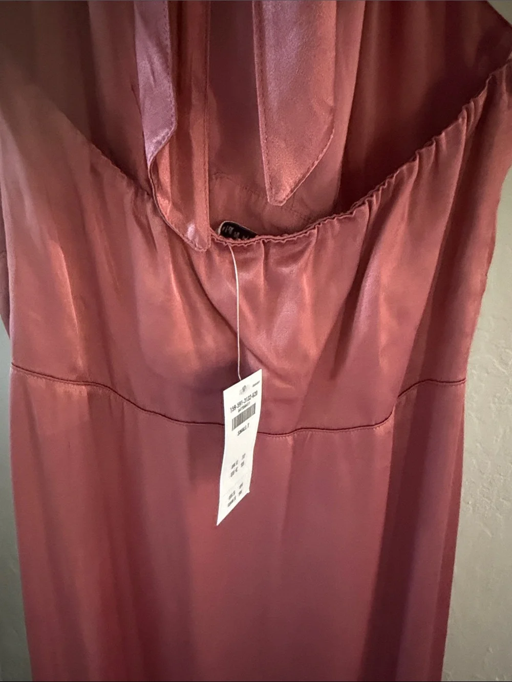 NWT Abercrombie & Fitch Rose Pink Halter Satin Maxi Dress High-low Size S